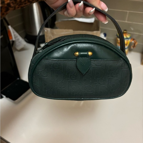 Christian Dior Trotter Canvas Hand Pouch PVC Green - Picture 3 of 4